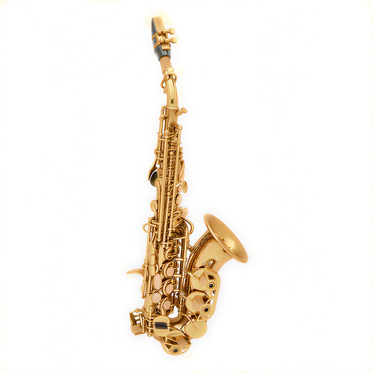 SAXOFÓN SOPRANO Bb CURVO DORADO
