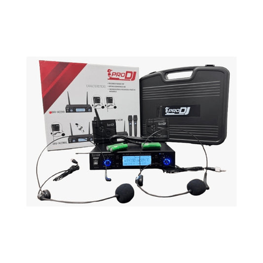 Microfono Inalámbrico Pro Dj Uhv-1422hh Doble Solapa