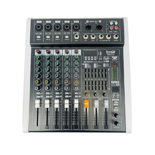 Consola Mezcladora Mixer Pro Dj Ad6ux-ii Bluetooth Mp3 - Usb