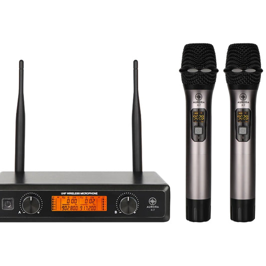 Micrófono Uhf Inalámbrico Doble De Mano Aurora X-7