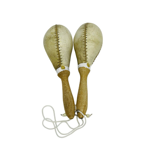 Par De Maracas En Cuero #5 - Natural