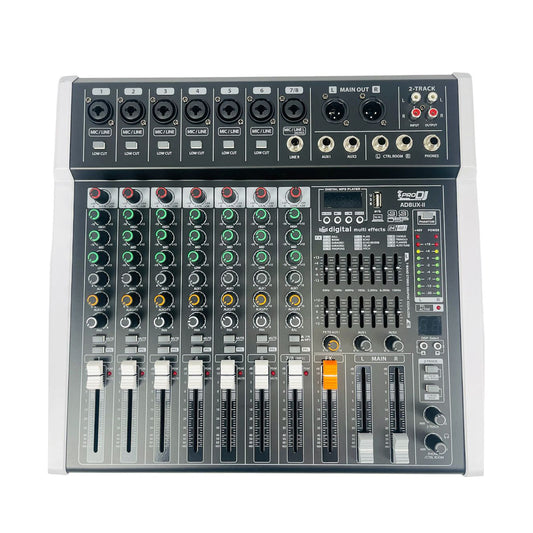 Consola Mezcladora Mixer Pro Dj Ad8ux-ll Bluetooth Mp3 Usb