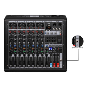 Consola Mezcladora Mixer De 10 Canales Con Efectos Aurora V10