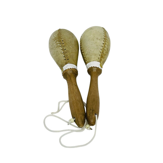 Par De Maracas En Cuero #3 - Natural