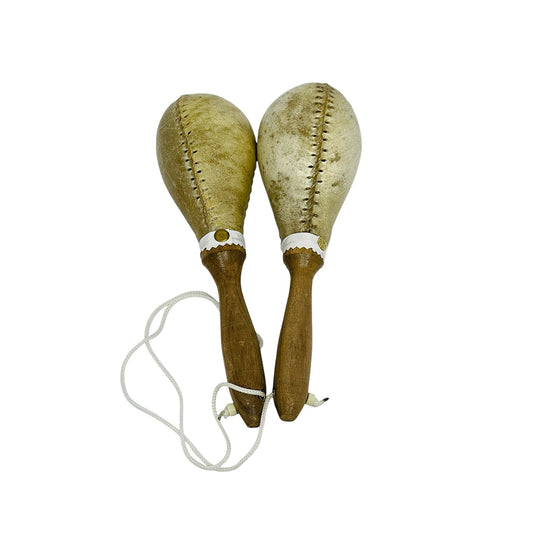 Par De Maracas En Cuero #4 - Natural