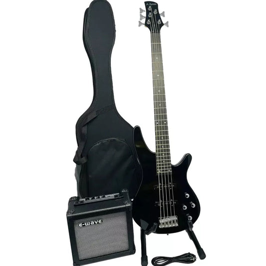 Kit Bajo Eléctrico Activo 5 Cuerdas + Ampl + Estuche + Cable