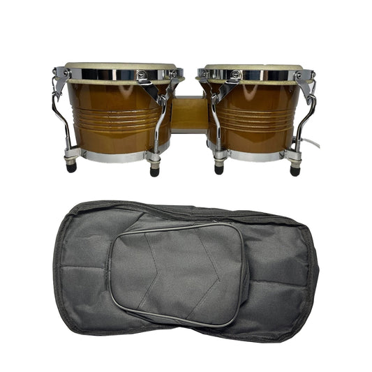 Bongos En Madera De 7.5 Y 8.5 Color Natural + Estuche
