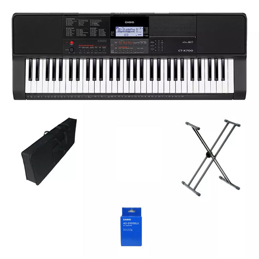 Teclado Organeta Casio Ctx700 + Adaptador + Base + Estuche