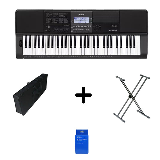 Teclado Organeta Casio Ctx800 Adaptador + Base + Estuche