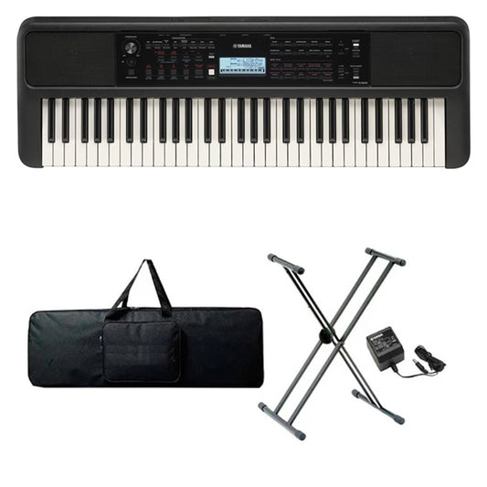 Teclado Organeta Yamaha Psr-e383 Adaptador + Base + Forro