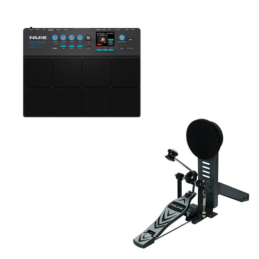 Percusion Drum Pad De Batería Dp-2000 + Bombo De Batería Nux