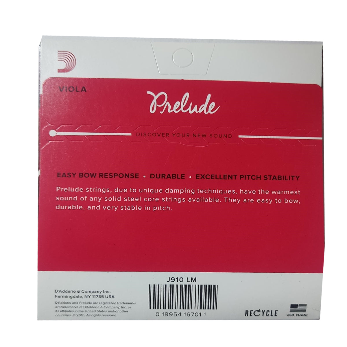 Encordado D'addario Para Viola J910lm Prelude