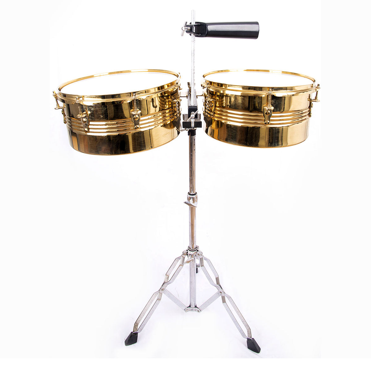 Timbal Latino 13-14 Base + Campana + Jamblock Rojo+ Platillo