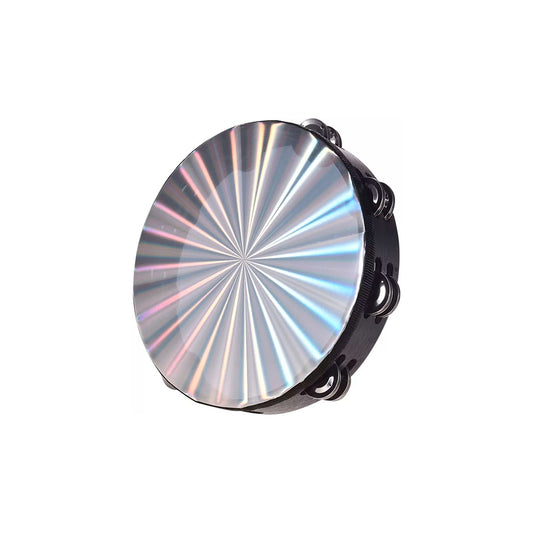 Pandereta Negra De Holograma 20 Cms - 24 Sonajeros