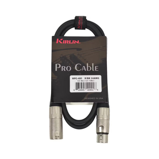 Cable Microfono Kirlin Mpc-480 BkXlr Macho Xlr Hembra 3m