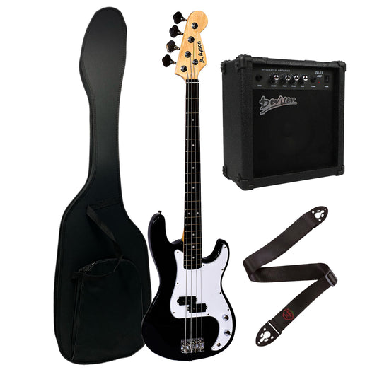 Kit Bajo Electrico + Amplificador Estuche Cable Correa