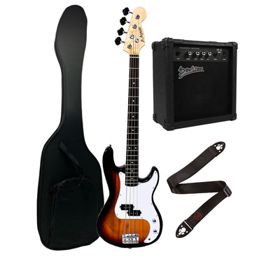 Kit Bajo Electrico + Amplificador Estuche Cable Correa