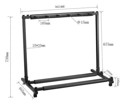 Base Atril Soporte Para 5 Guitarras Jyc-j-p5 Plegable