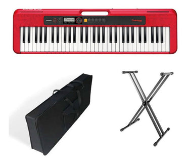 Teclado Organeta Casio Ct-s200 Rojo Adapta + Base + Estuche