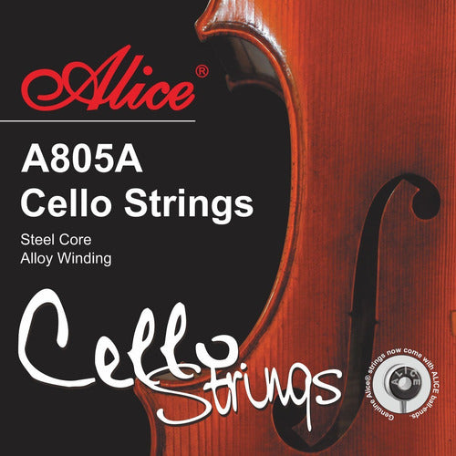 Juego Encordado De 4 Cuerdas Cello Alice A805a 1/2