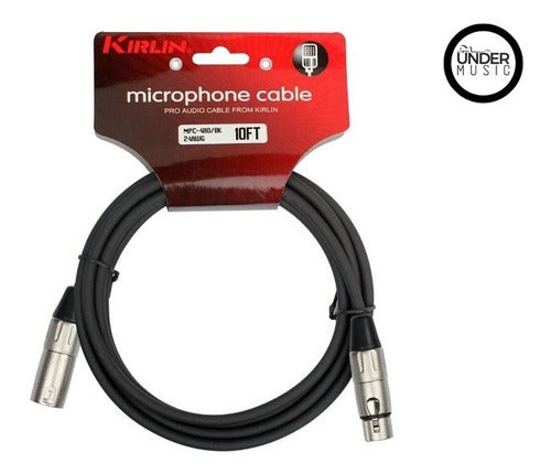Cable de Micrófono Kirlin Mpc-480 Bk Xlr Macho Xlr Hembra 6m
