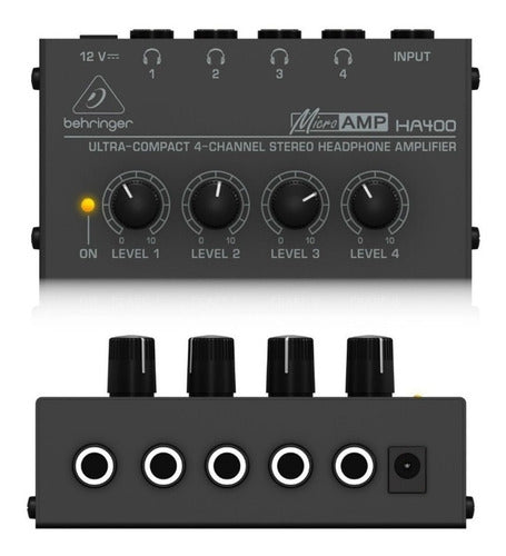 Amplificador De Audífonos Behringer Ha400 4 Canales