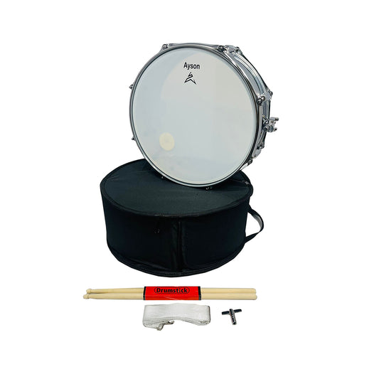 Redoblante Metálico 14 Baquetas + Correa + Llave + Estuche