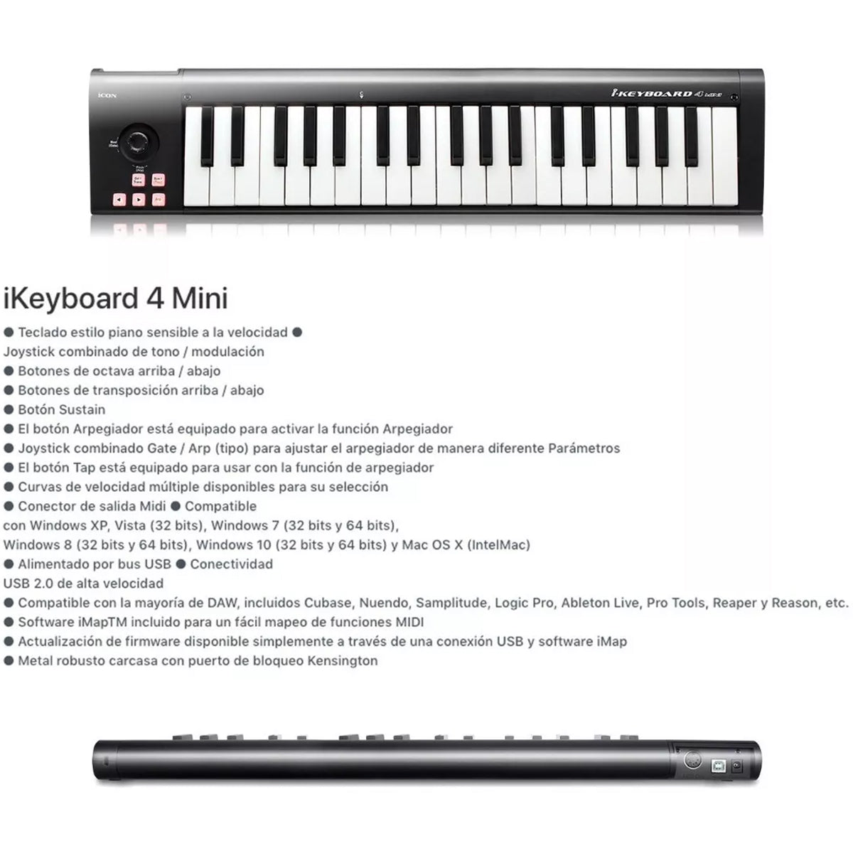 Controlador Midi Icon Ikeyboard 4 Mini