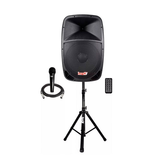 Combo Parlante Cabina Activa Pro Dj Pb15e-mp3 Base Micrófono