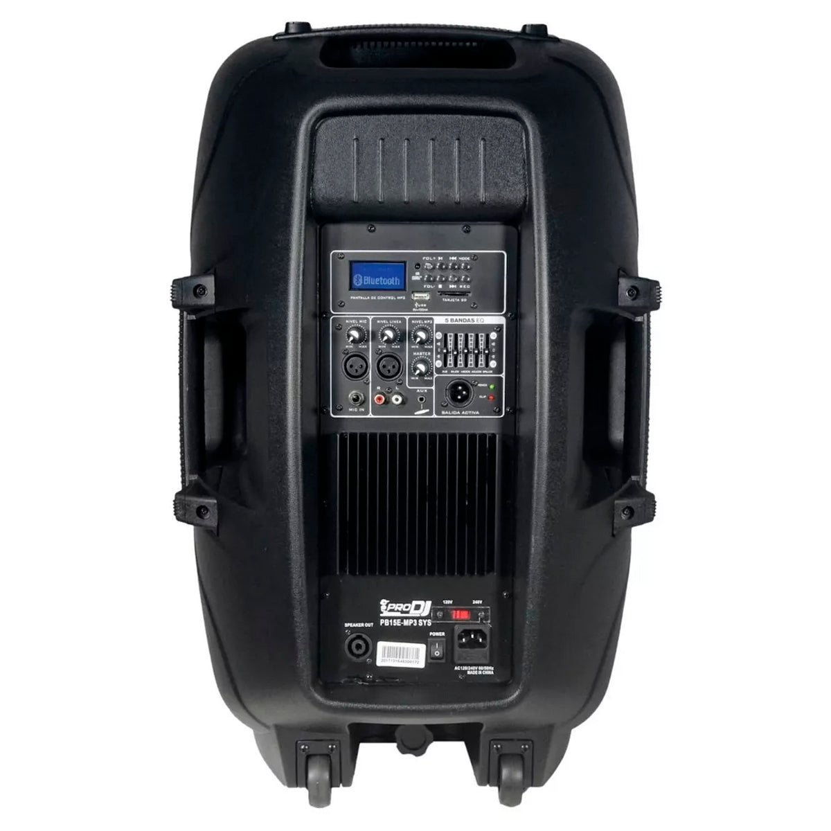 Combo Parlante Cabina Activa Pro Dj Pb15e-mp3 Base Micrófono