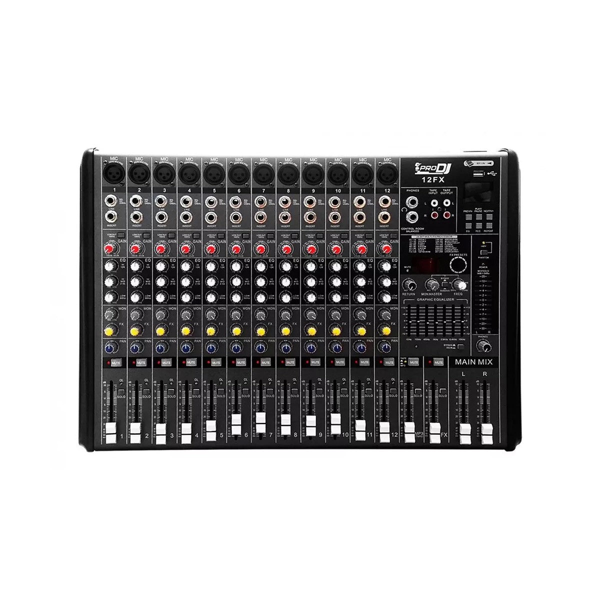 Consola Análoga Pasiva Pro Dj 12fx Interfaz Audio - Usb