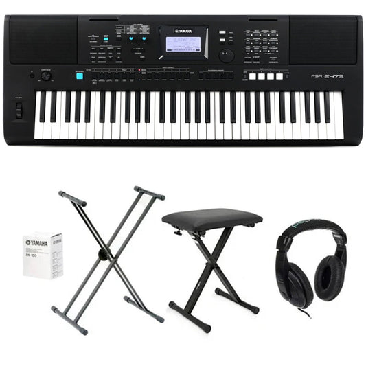 Teclado Yamaha Organeta Psr-e473 Adapta+base+silla+audífonos