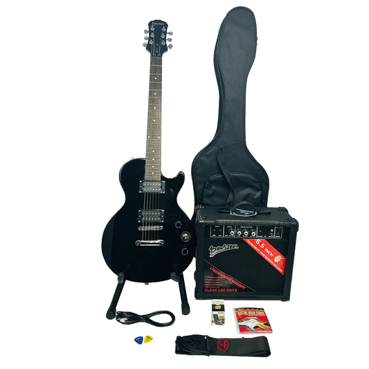 Kit Guitarra Eléctrica Deviser Sp11 Bk + Estuche+amplificador