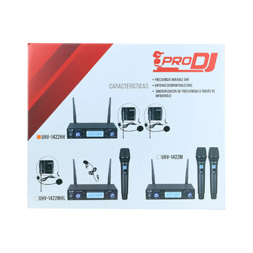 Microfono Inalámbrico Pro Dj Uhv-1422hh Doble Solapa