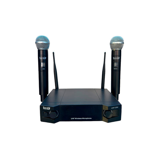 Micrófono Inalámbrico Doble De Mano Pro Dj Uhf-35m