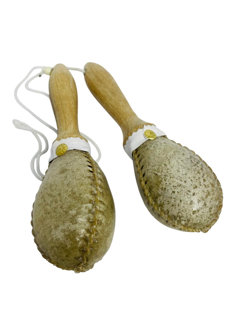 Par De Maracas En Cuero #1 - Natural