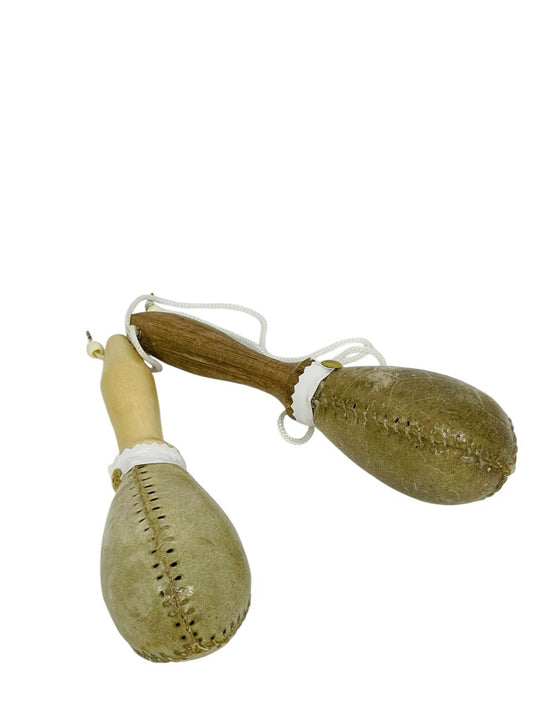 Par De Maracas En Cuero #2 - Natural