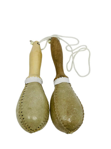 Par De Maracas En Cuero #2 - Natural
