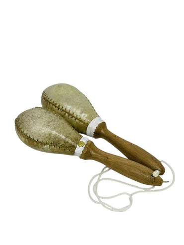 Par De Maracas En Cuero #3 - Natural