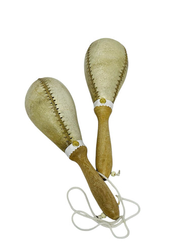 Par De Maracas En Cuero #5 - Natural