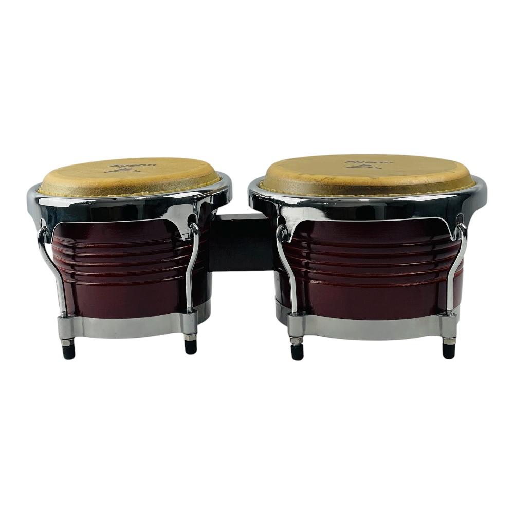 Bongos En Madera De 7.5 Y 8.5 Color Natural + Estuche