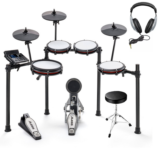 Batería Eléctrica Alesis Nitro Maxkitxus + Silla + Audífonos