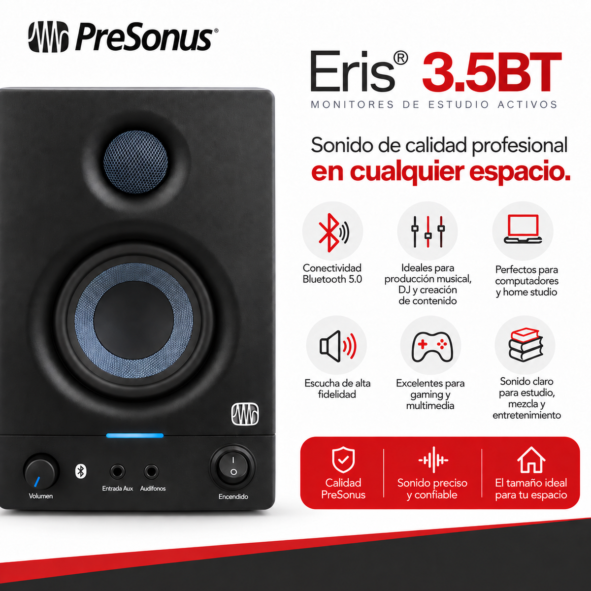 Monitores De Estudio Presonus Eris 3.5BT (par)