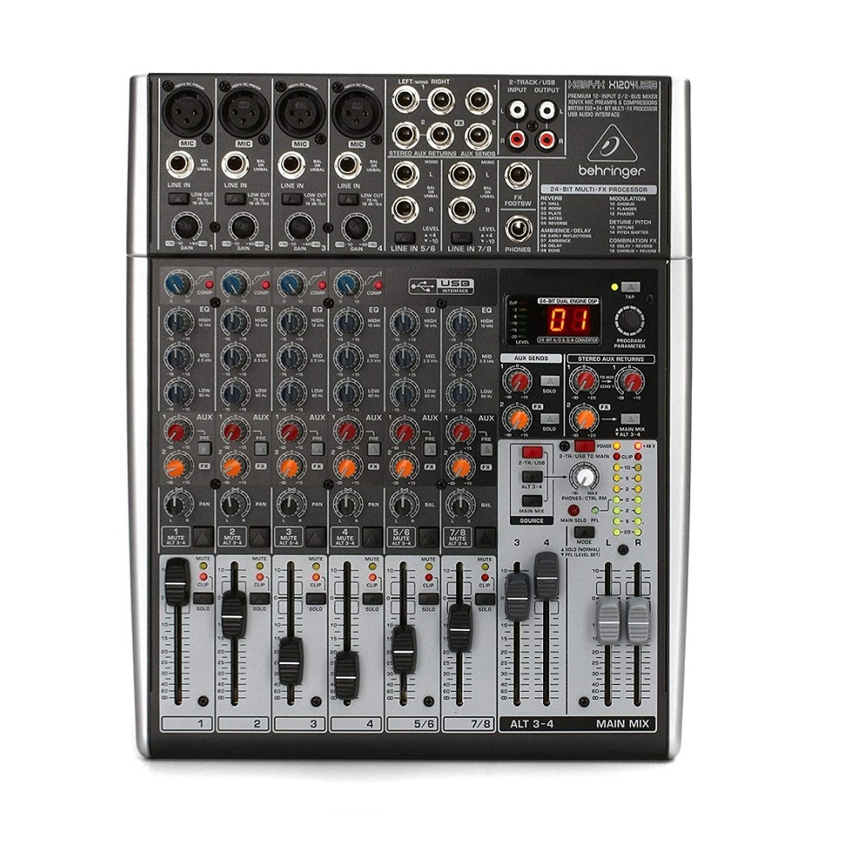 Consola Mixer Behringer X1204usb Mezclador Usb Interfaz Xeny