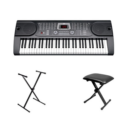 Teclado Organeta Mk2089 Under 61 Teclas  Mic Adap Base Silla