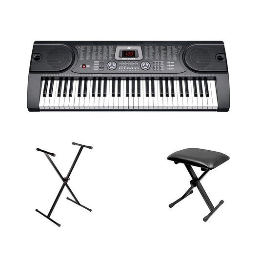 Teclado Organeta Mk2089 Under 61 Teclas  Mic Adap Base Silla