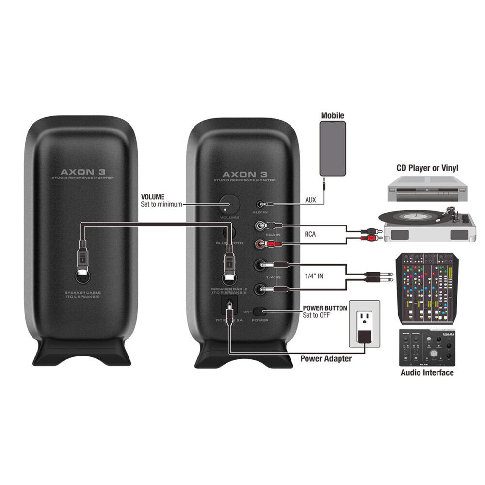 Par Monitores Nux Nfm-03 Axon 3 De Estudio De 90w
