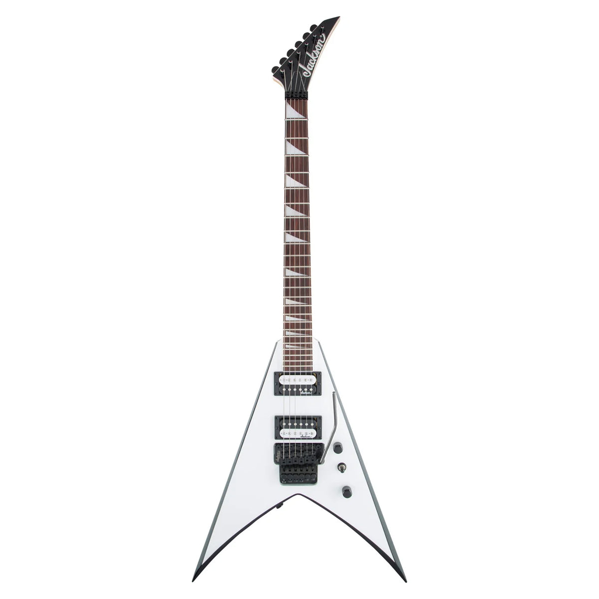Guitarra Eléctrica Jackson Js Series King V Js32 Blanco Con Biseles Negros