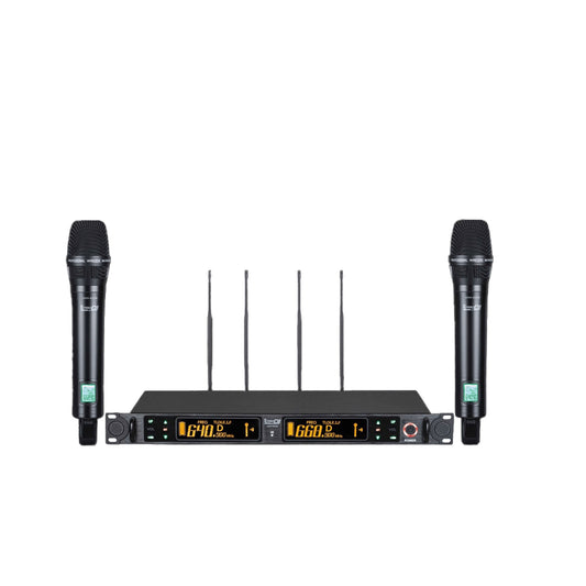 Micrófono Inalámbrico Doble De Mano Pro Dj Uhv-822m