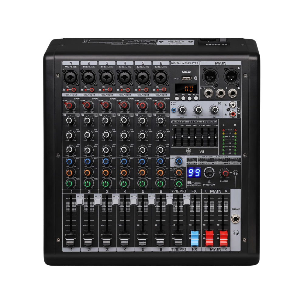Consola Mezcladora Mixer De 8 Canales Con Efectos Aurora V8